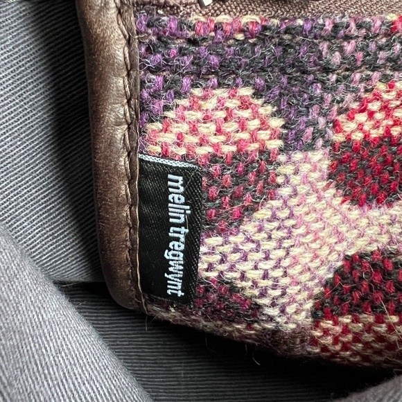 MELIN TREGWYNT Crossbody Bag Tapestry Wool Purple Brown Leather Bottom Brady - Picture 11 of 11